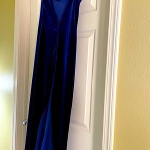 Blue Velvet Special Occasion Maxi Dress
